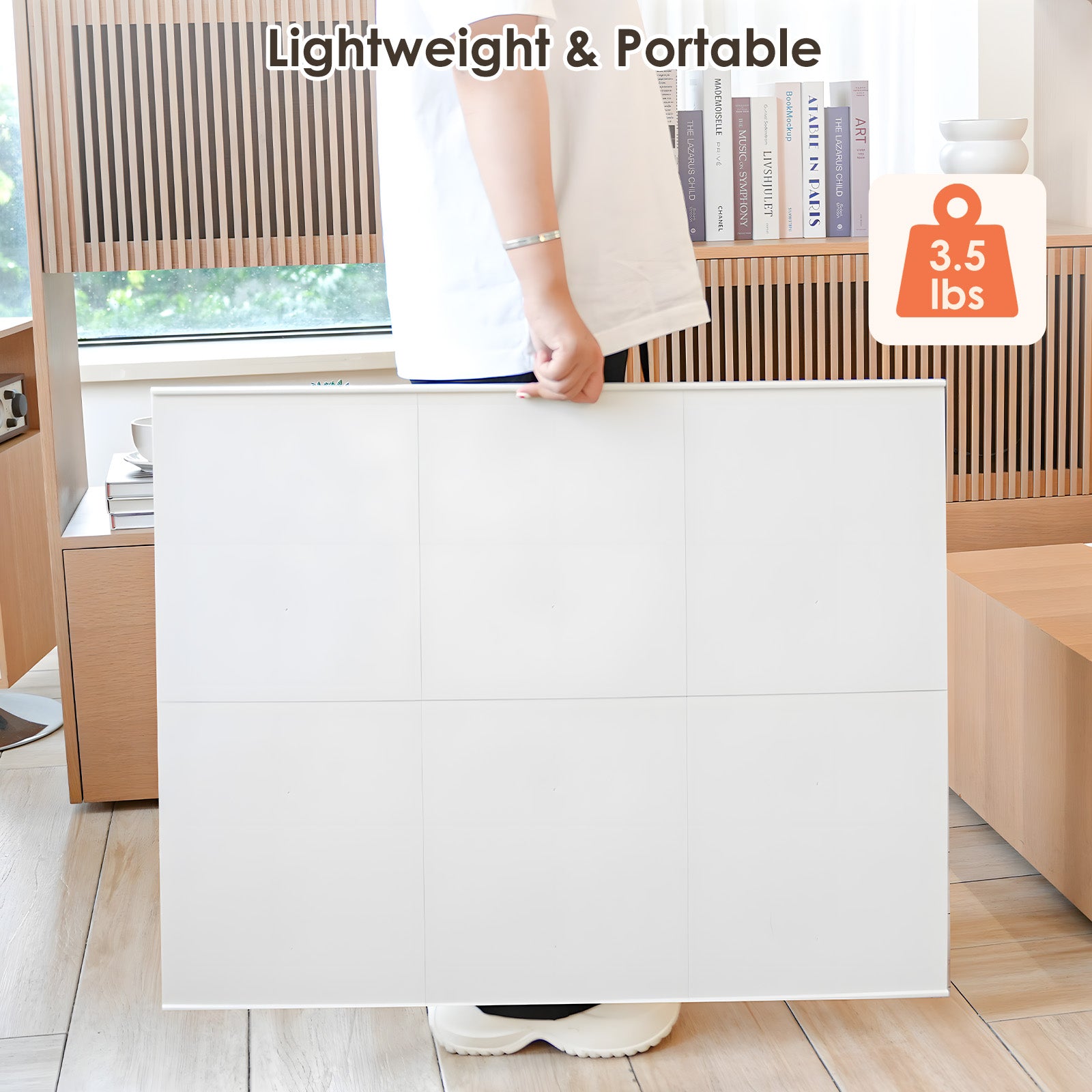 WELGEE DIY Tilting Puzzle Board with 6 Modular Panels & Stand, Lightweight Portable Puzzle Table for Adults & Seniors, Customizable Puzzle Accessory Only 3.5 lbs (White)