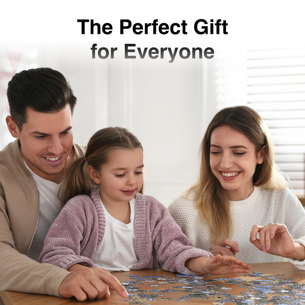 WELGEE 1500-Piece White Rotating Puzzle Board with 4-Color Drawers & Cover – 35"x27" Spinning Table for Adults, Lightweight & Ergonomic